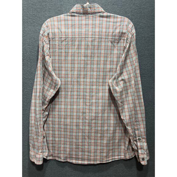 Orvis Men Active Fit Zipper Pocket Button Down Shirt Size L Plaid Long Sleeves - Picture 2 of 11